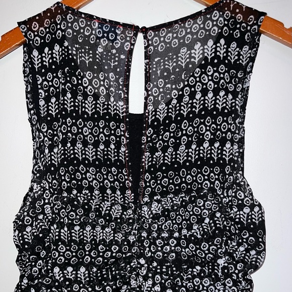 Anthropologie Postage Stamp Sleeveless Ruffled Keyhole Back Dress Sz L - Picture 5 of 5